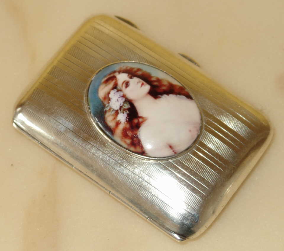 Silver and enamel cigarette case